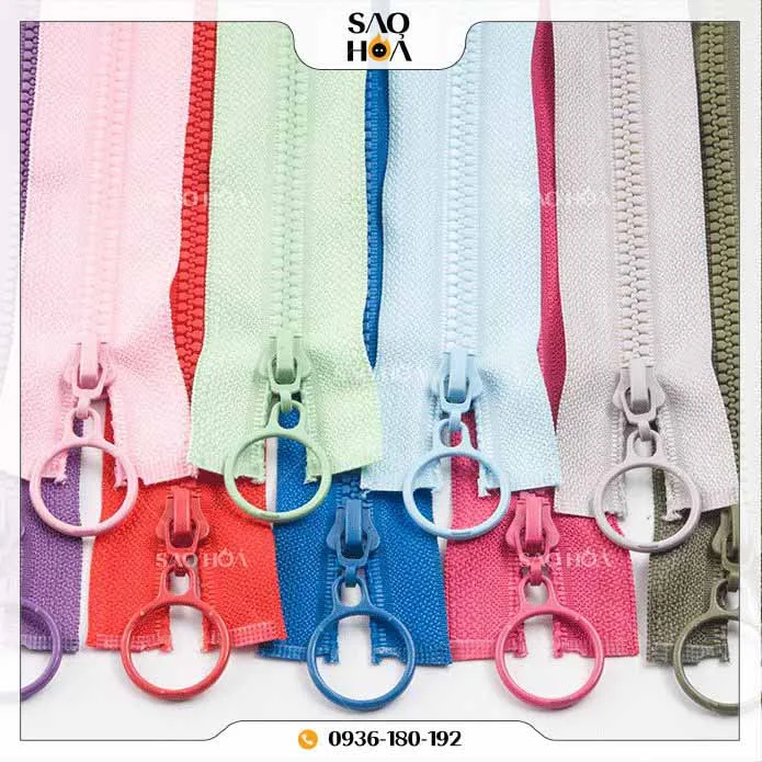 A077 Khóa kéo nhuộm màu theo yêu cầu