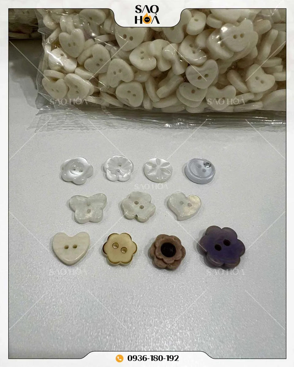 A105 Cúc nhựa, cúc sơ mi họa tiết theo yêu cầu